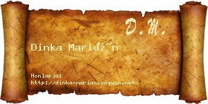 Dinka Marián névjegykártya